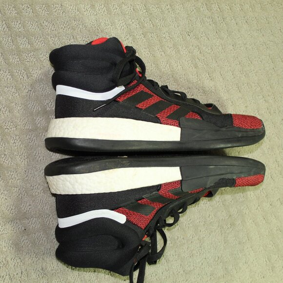 Size 15 - adidas Marquee Boost Active Red Black High Top Basketball Sneakers main image 4